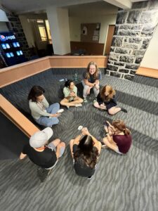 Students playing cards