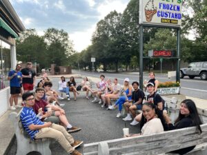 Students eating ice cream