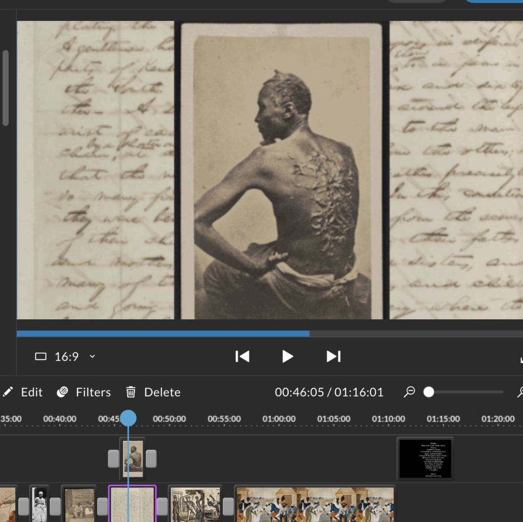 WeVideo screenshot with layered images 