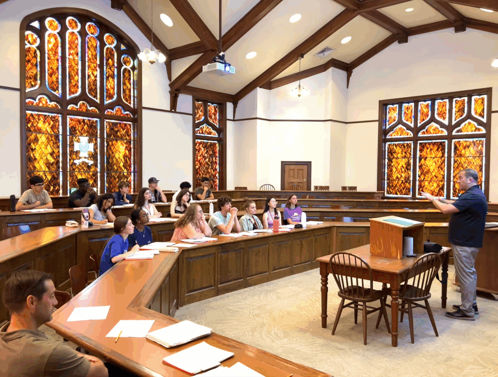 Students sitting n a classroom