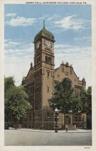 Historic Postcard of Denny Hall at Dickinson College