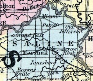 Map of Saline County 1857