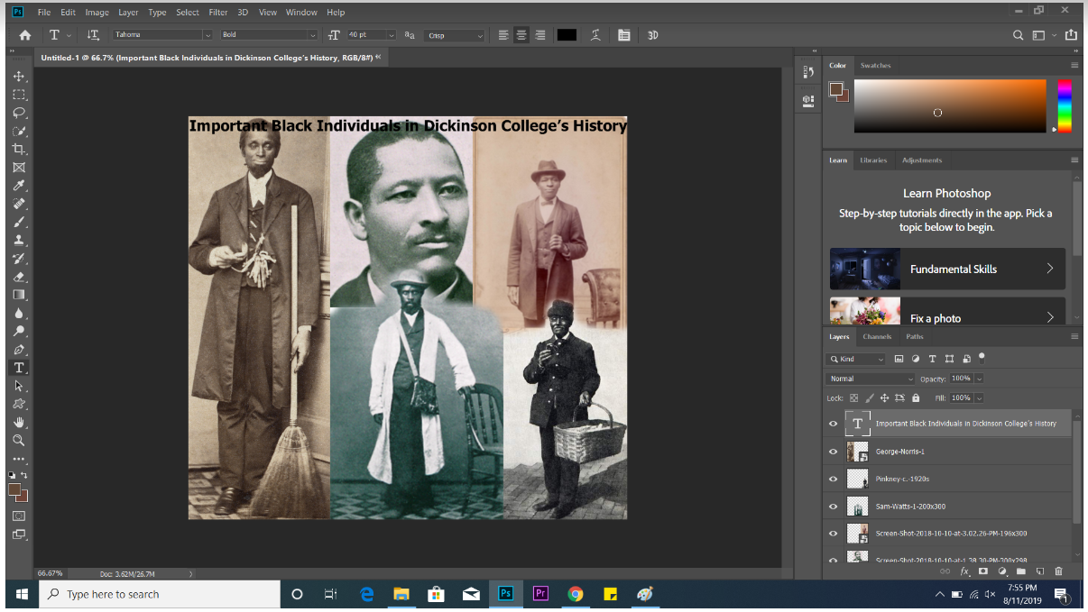 screenshot of Photoshop for collage tutorial