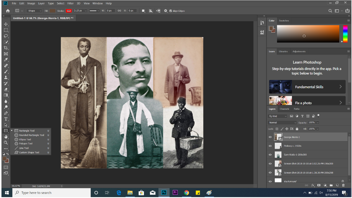 screenshot of Photoshop for collage tutorial