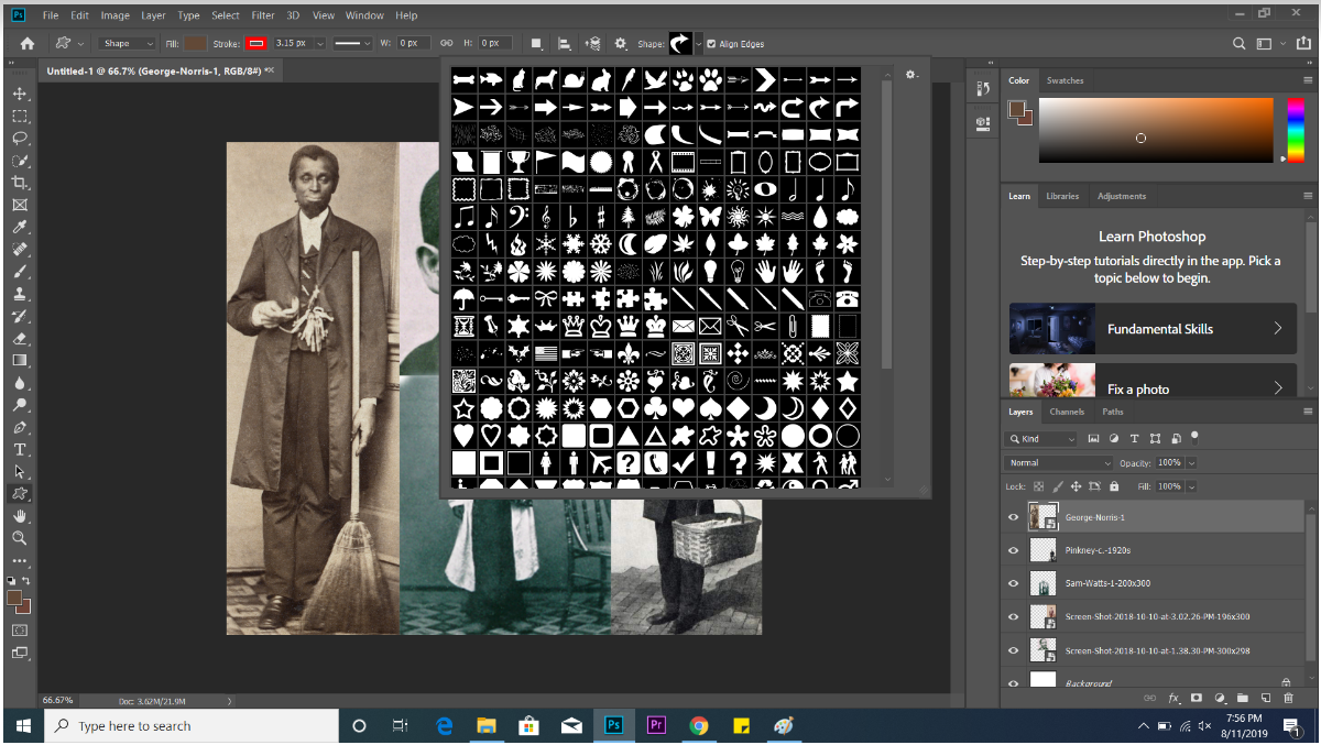 screenshot of Photoshop for collage tutorial