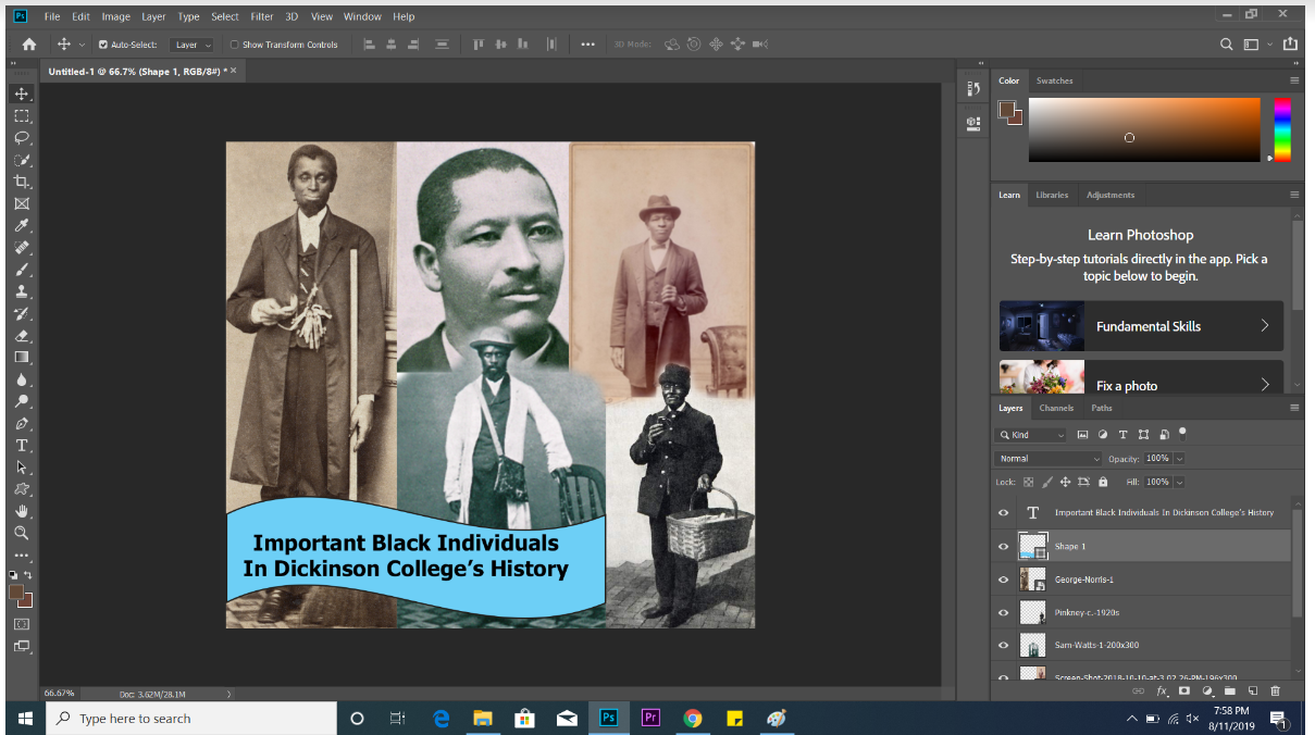 screenshot of Photoshop for collage tutorial