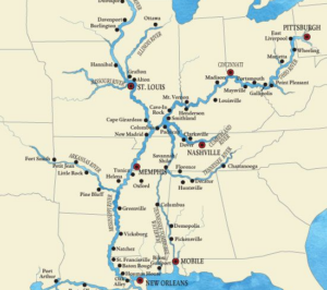 Map of the Ohio and Mississippi Rivers