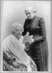 Portrait of Elizabeth Cady Stanton (seated) and Susan B Anthony (standing)