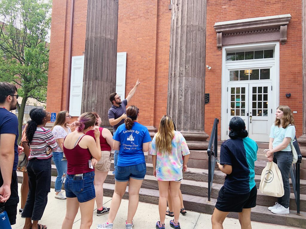 Cooper Wingert leading the Courthouse tour