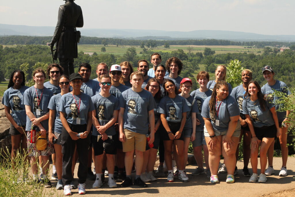 students at Little Round Top