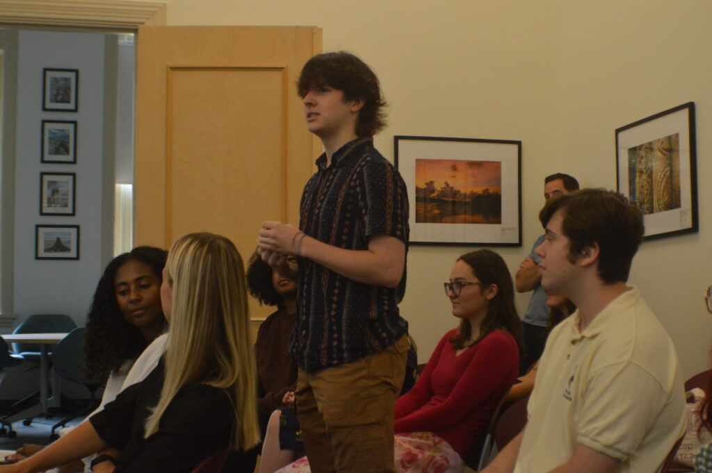 Student standing up to speak