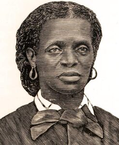 woman with earrings, engraving