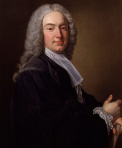 portrait man in wig, turned to side