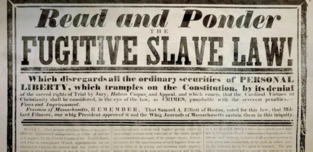 broadside large text Read and Ponder Fugitive Slave Law!