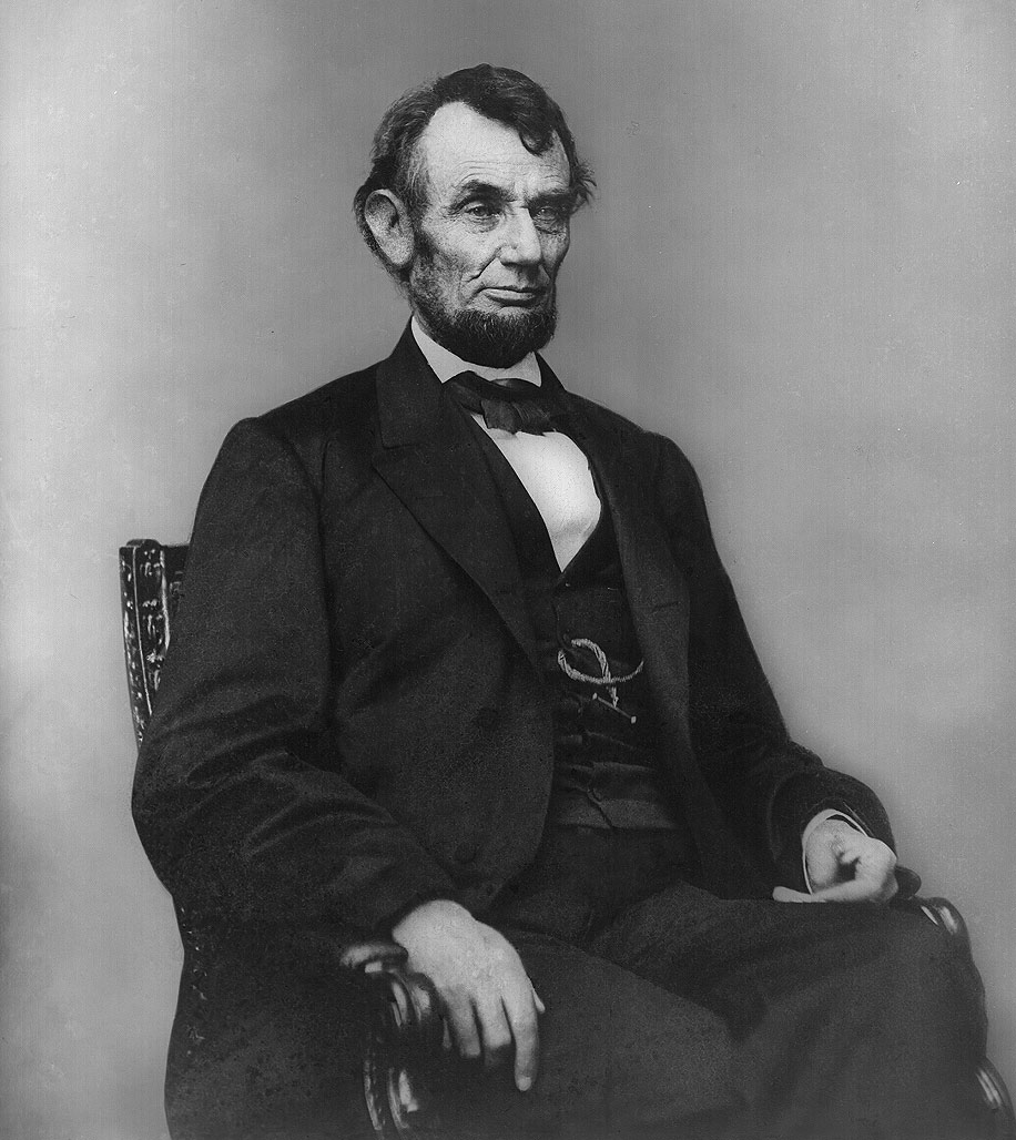 Abraham Lincoln seated Feb
