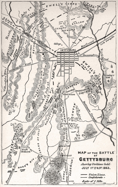 Battle of Gettysburg Map