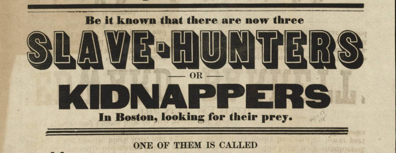 poster, large text reading Slave-Hunters Kidnappers